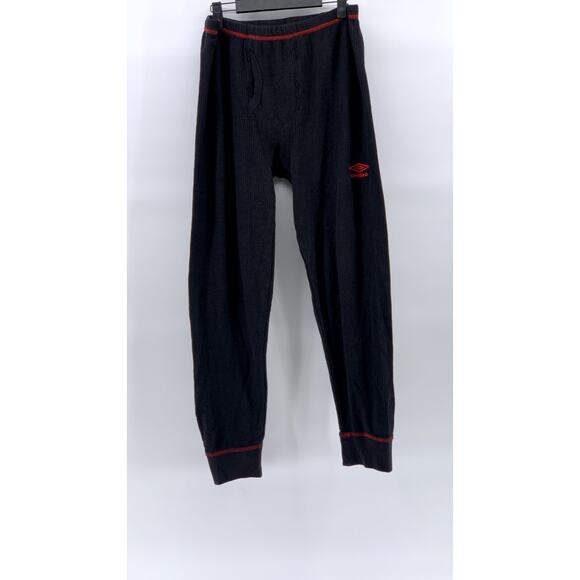 UMBRO Men's Black-Red Thermal Pull-On Underlayer Long Johns SZ L - Picture 1 of 9